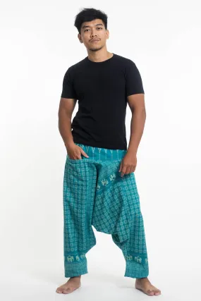 Hill Tribe Elephant Men's Elephant Pants in Turquoise