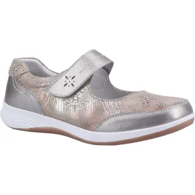 Ladies Fleet & Foster Shoes Strap Over Silver Lightweight Laura sale